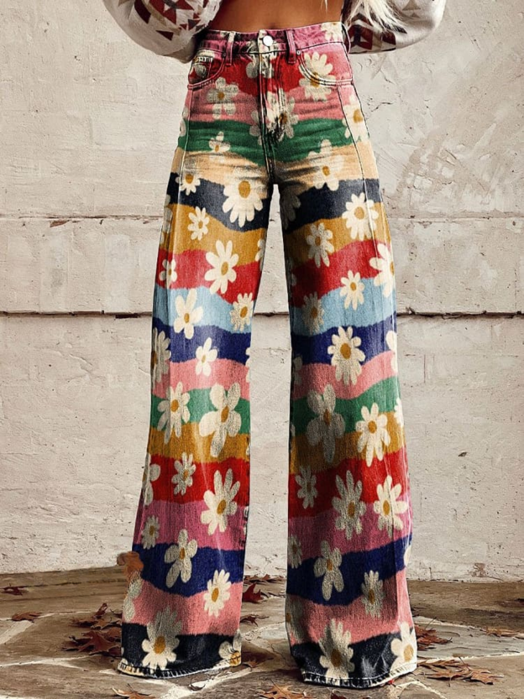 LÉON | Elegant and Comfortable Floral Retro Pants