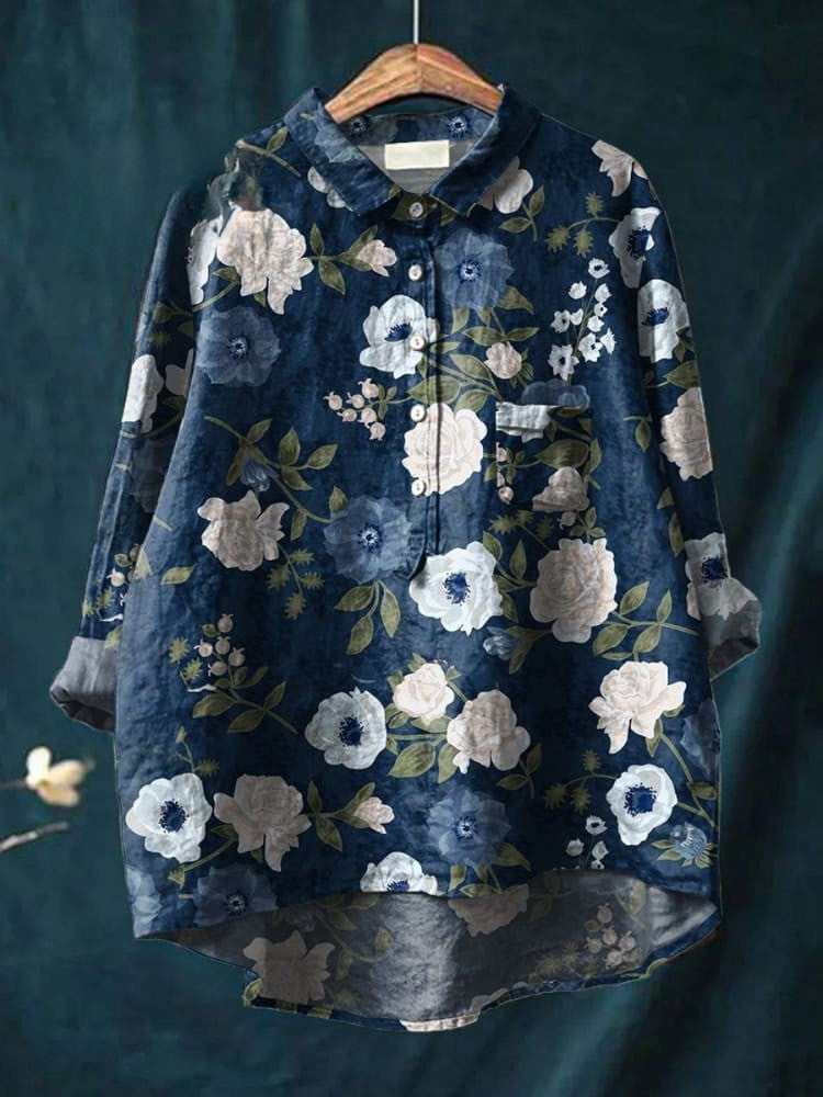 Women's Floral Art Print Casual Shirt