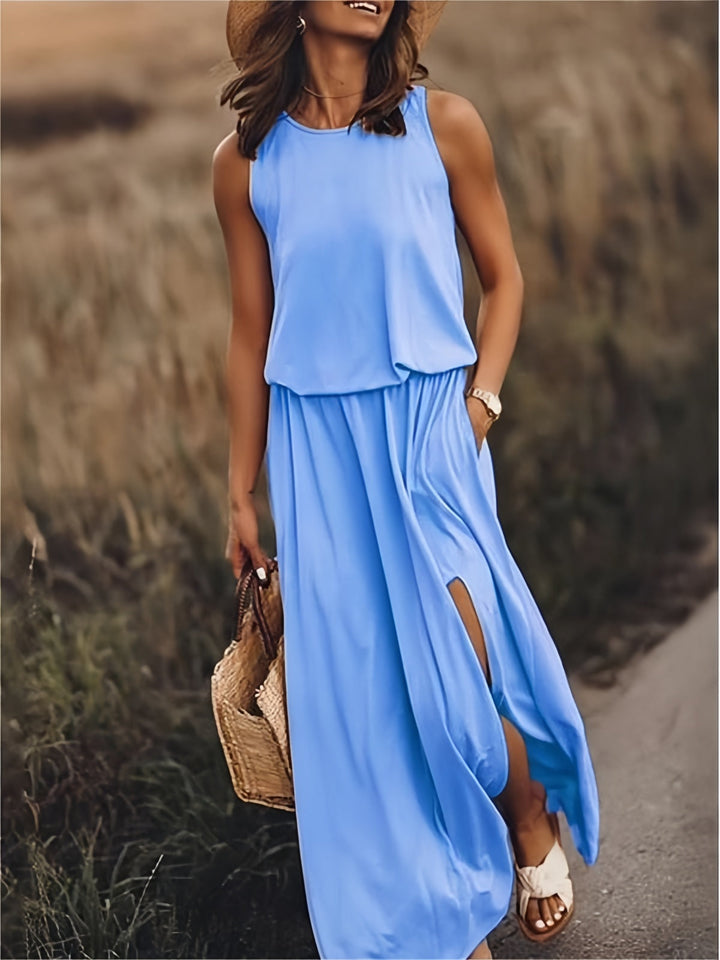 Indie - Elegant Side Split Sleeveless Dress