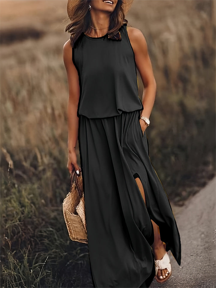 Indie - Elegant Side Split Sleeveless Dress