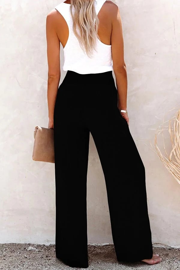 Lyxie - High Waist Loose Straight Trousers