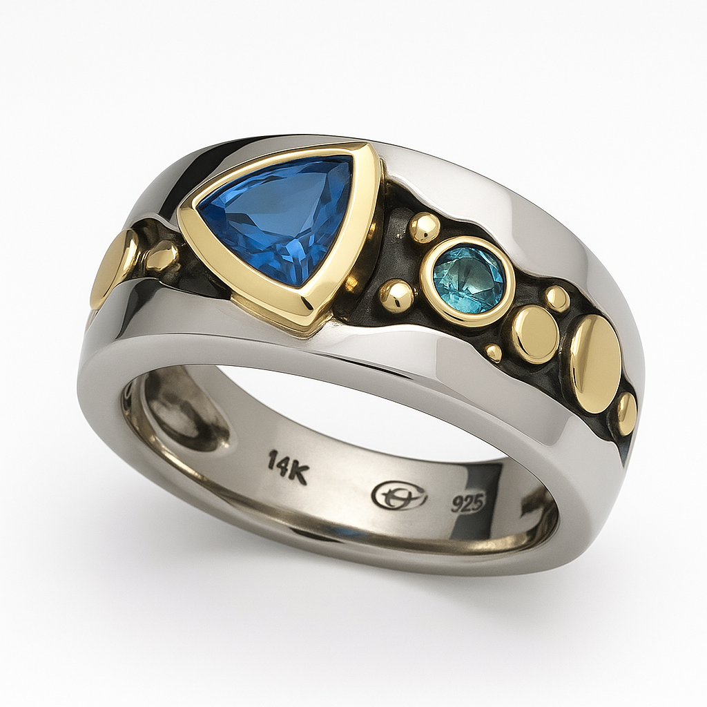 Retro Blue Statement Ring