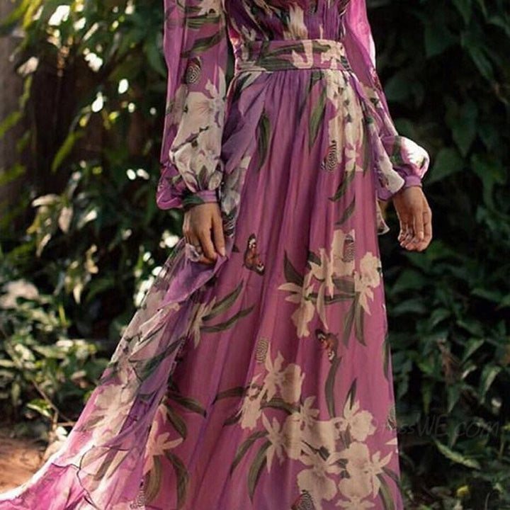 Monroe - Floral Elegance Swing Maxi Dress