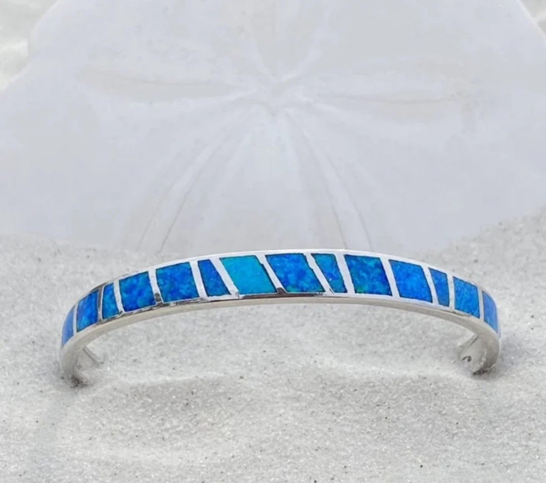 Blue and Silver Opal Bracelet