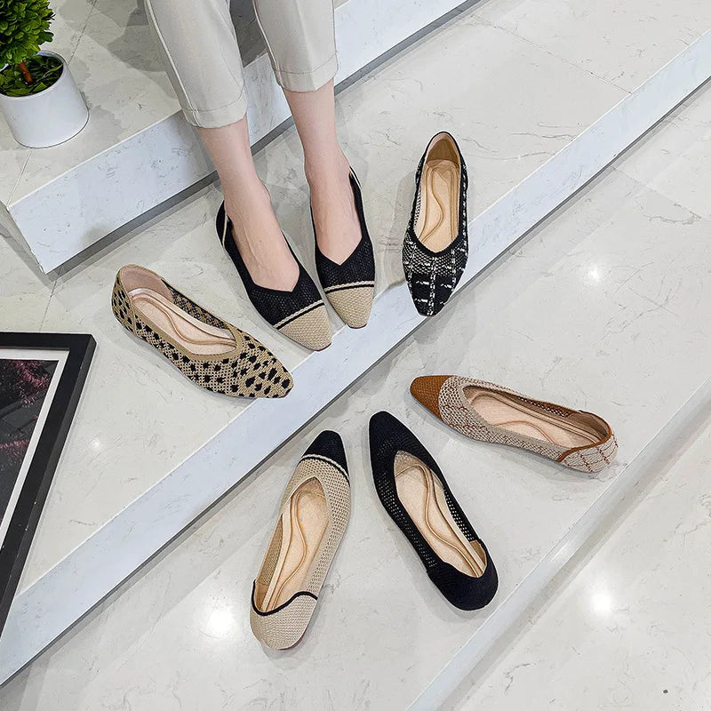 Point Toe Knitting Shoes