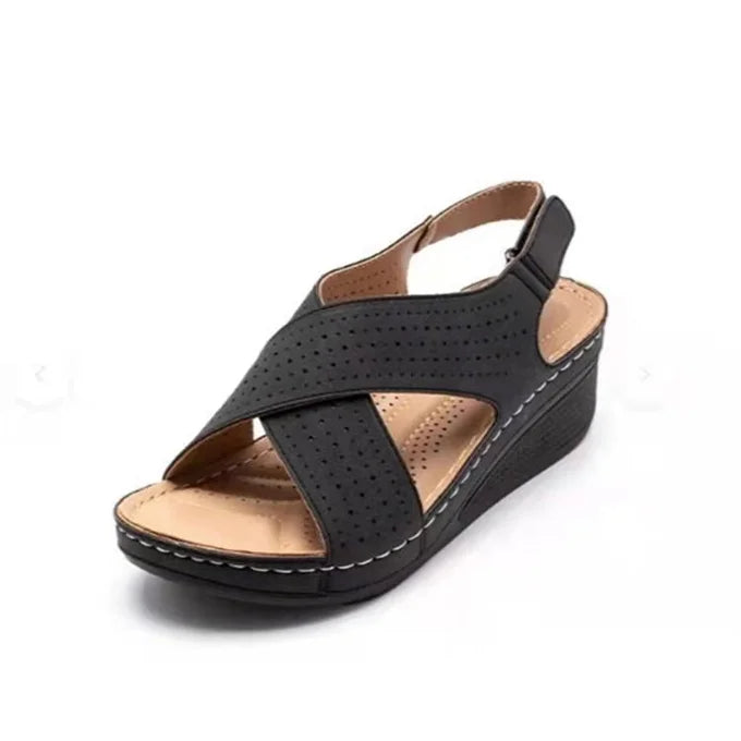 Solenn | Mid Heel Wedge Sandals