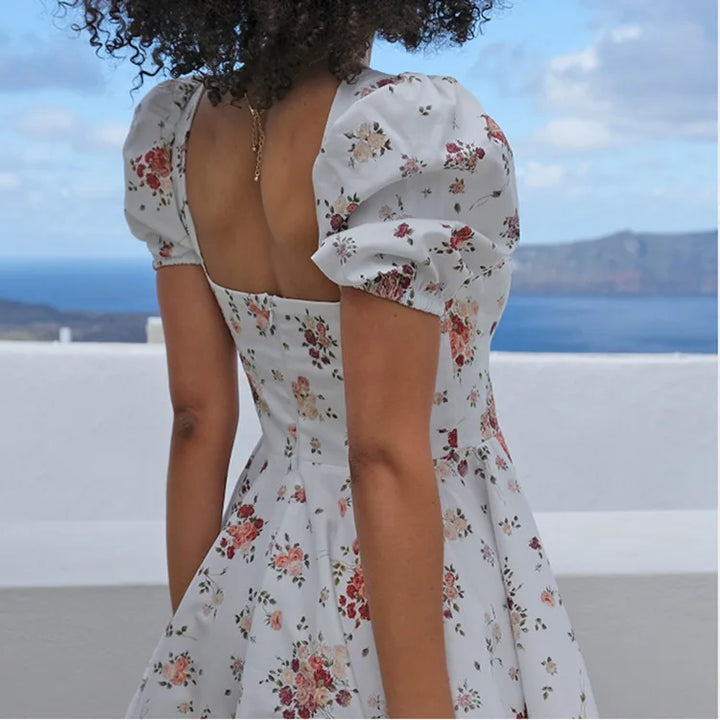 Solea Low Cut Backless Floral Dress