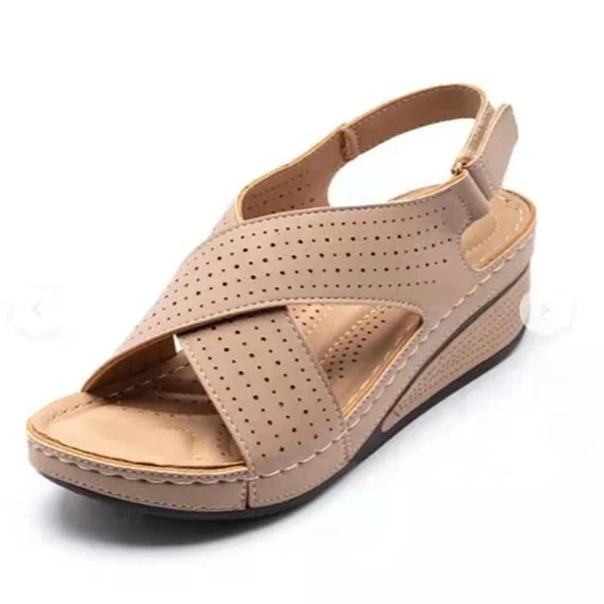 Solenn | Mid Heel Wedge Sandals