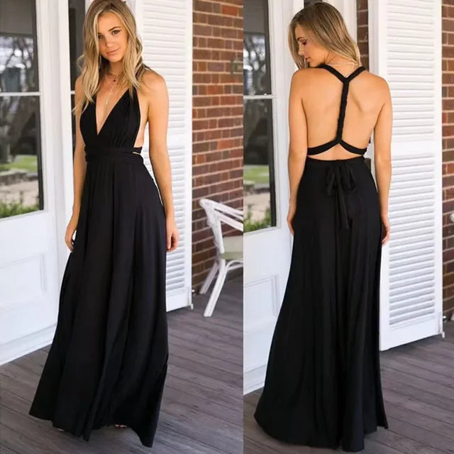 Lacie - Stylish Infinity Bridesmaid Floor-Length Dress