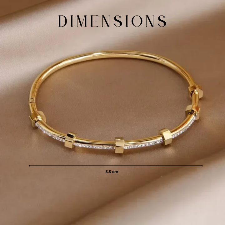 Madison - Bright Golden Plated Bracelet with Moissaniet cover