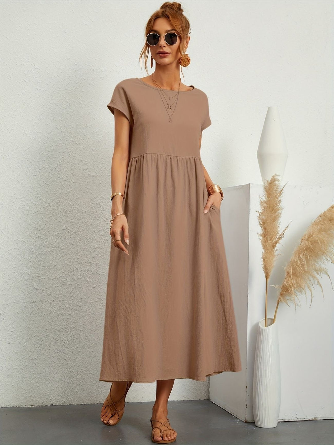 Kimber - Casual O-Neck Midi Dress