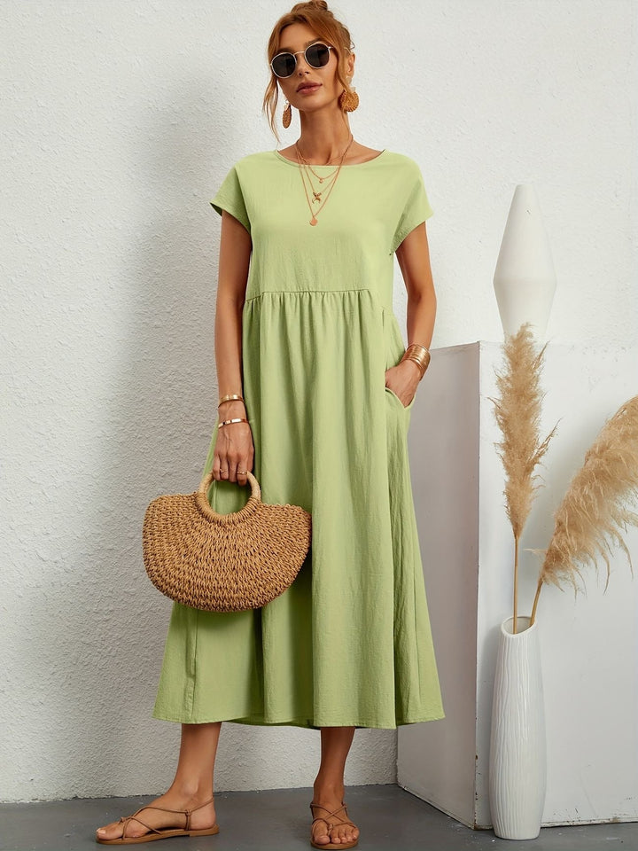 Kimber - Casual O-Neck Midi Dress