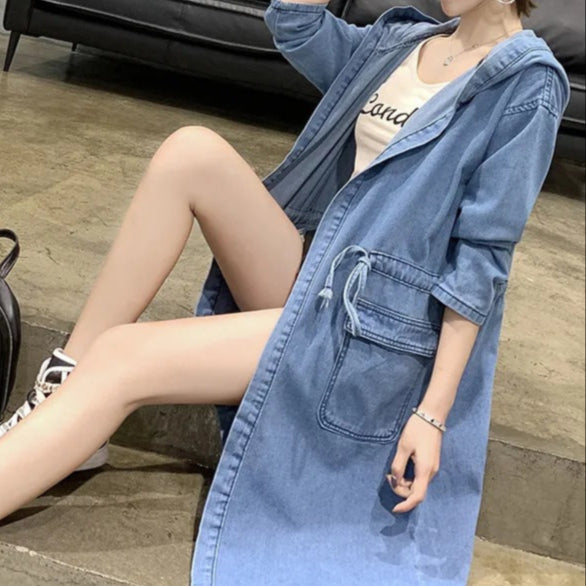 Marla Cove – Longline Hooded Denim Jacket