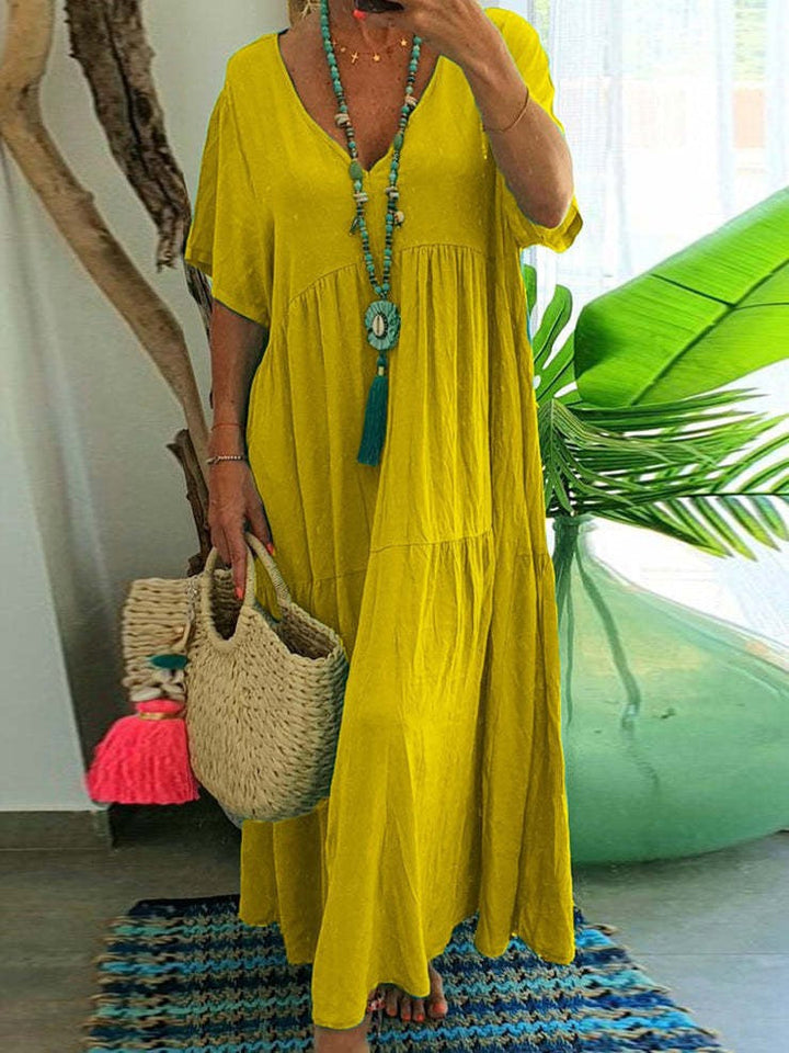 Kathleen– Relaxed V-Neck Maxi Dress