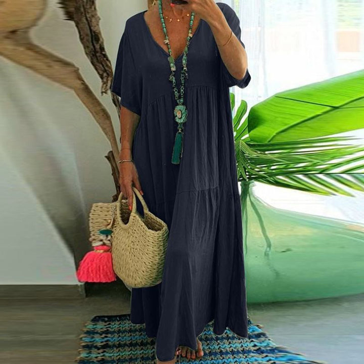 Kathleen– Relaxed V-Neck Maxi Dress