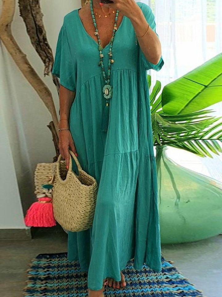 Kathleen– Relaxed V-Neck Maxi Dress