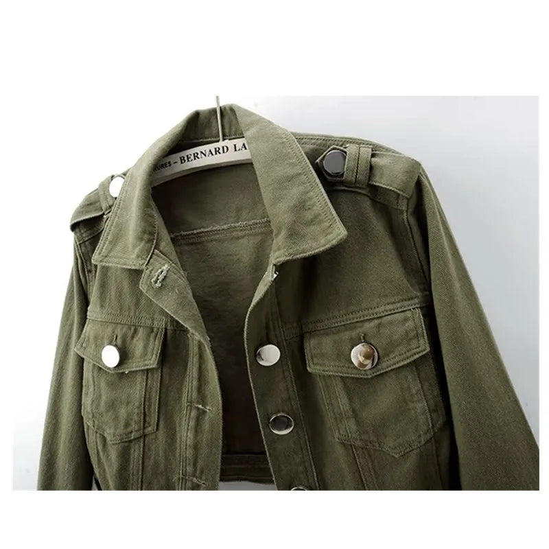 Romi - Cropped Cotton Utility Jacket