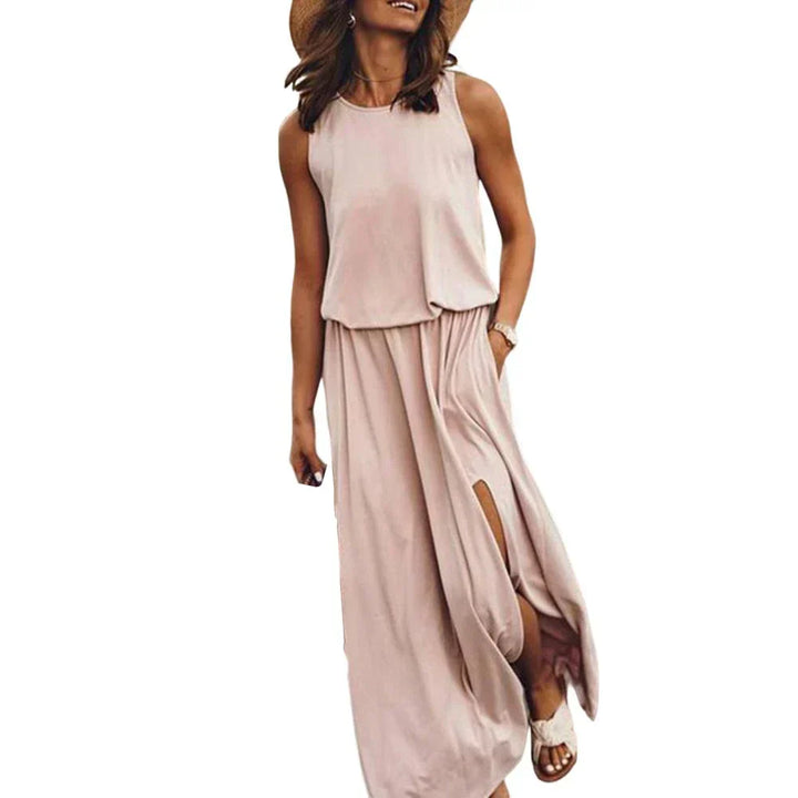 Lyric - Casual Sleeveless Slit Maxi Dress