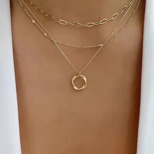 Nina - Vintage Gold Plated Chain & Pendant Necklace