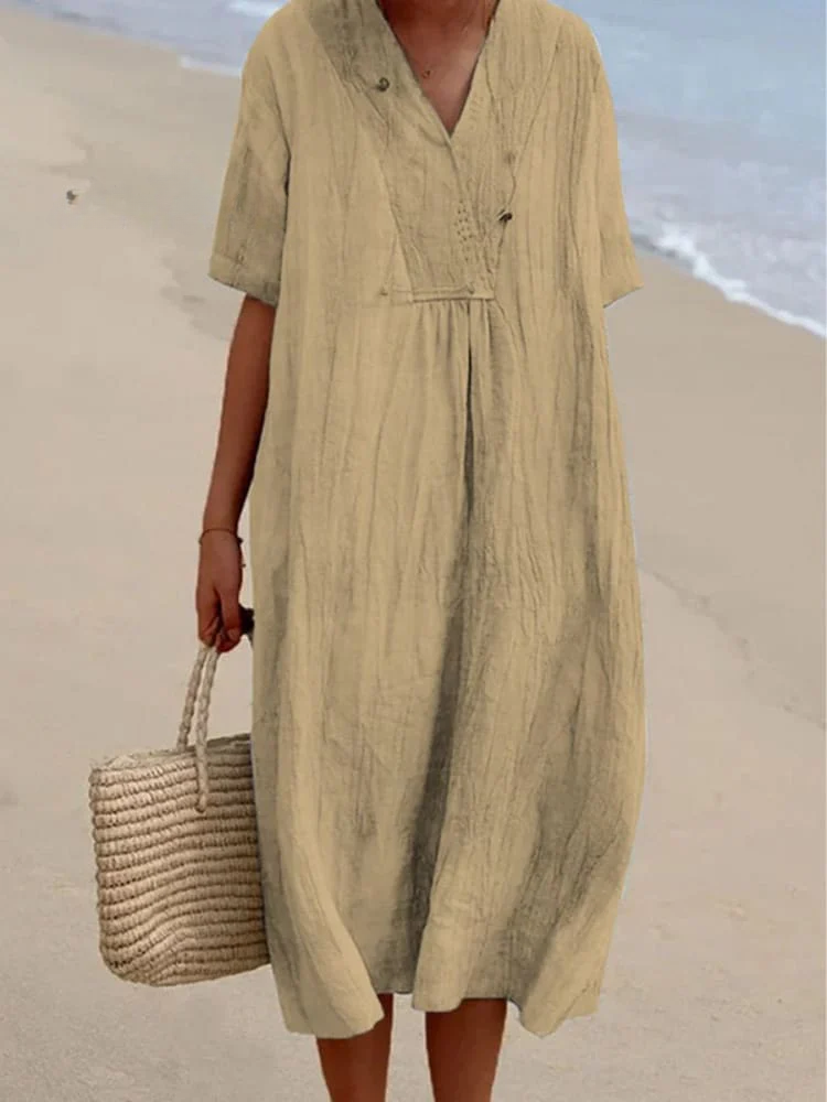 Women's Solid Color Short Sleeve Dress