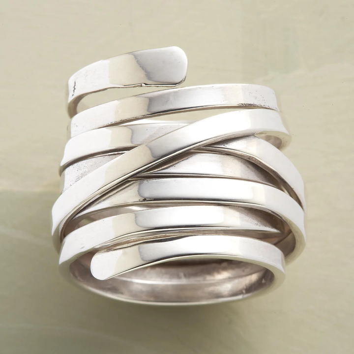 Hazel - Vintage Thick Layer Silver Ring