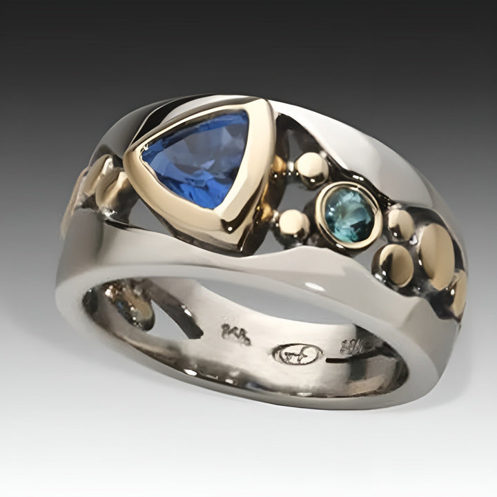 Retro Blue Statement Ring