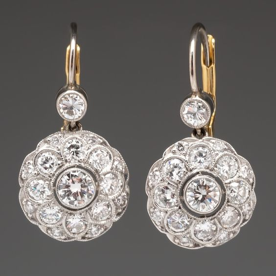 Unique Vintage Round Crystal Mandala Earrings