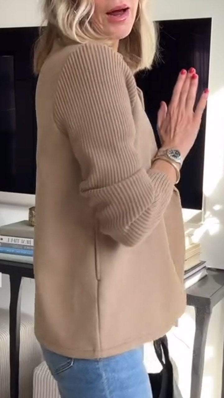 Leanor - Blazer z dzianinowymi rękawami