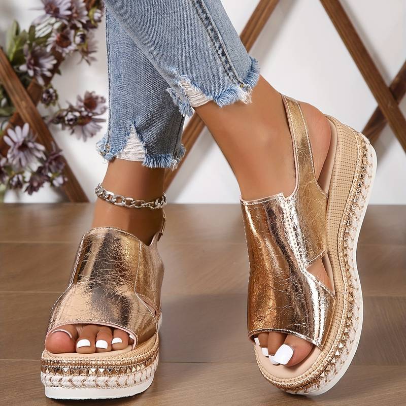 Skye | Metallic Wedge Chic Sandal