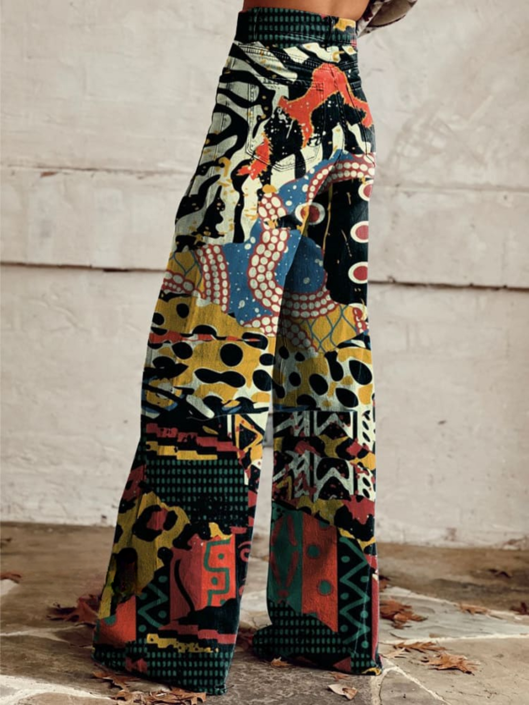 ÉLODIE | Bold and Elegant Art Pattern Wide Leg Pants