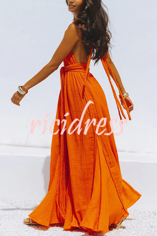 Faelina – Backless Halter Bandage Maxi Dress