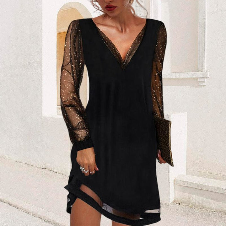 Kylie™ | Glamorous Sheer Sleeve Party Dress