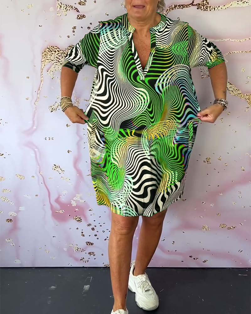 Nicole™ | Colourful V-neck dress