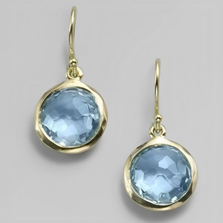 Lois | Vintage Earrings with Embedded Blue Crystal