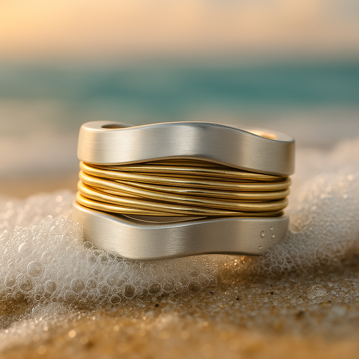 Dual-Tone Silver and Gold Wire Ring