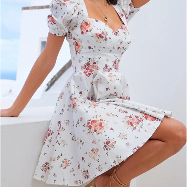 Solea Low Cut Backless Floral Dress