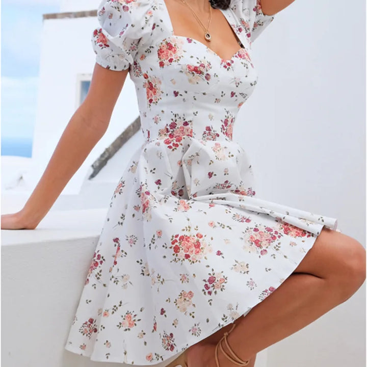 Solea Low Cut Backless Floral Dress