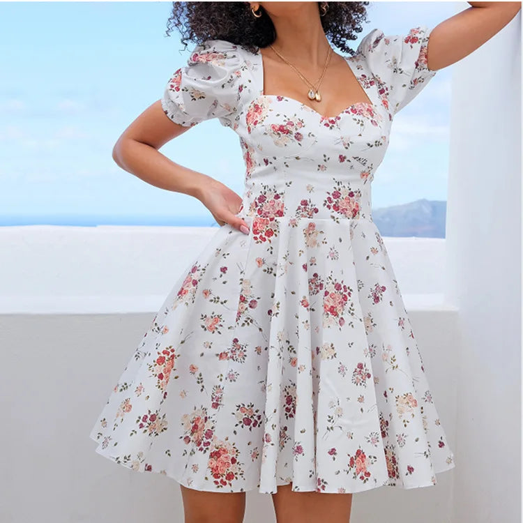Solea Low Cut Backless Floral Dress