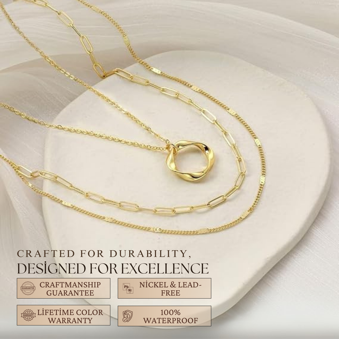 Nina - Vintage Gold Plated Chain & Pendant Necklace