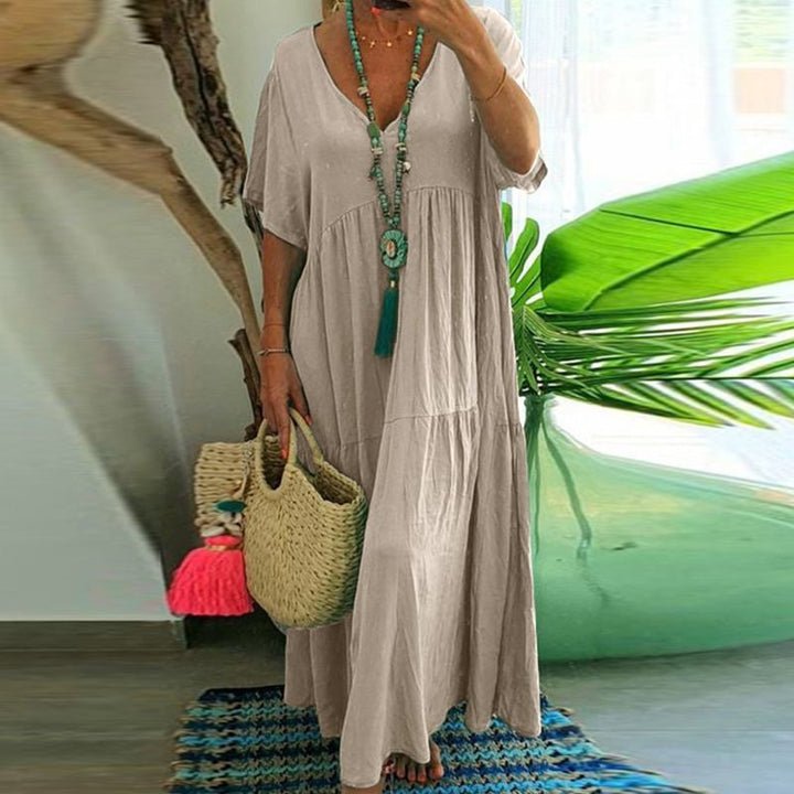 Kathleen– Relaxed V-Neck Maxi Dress