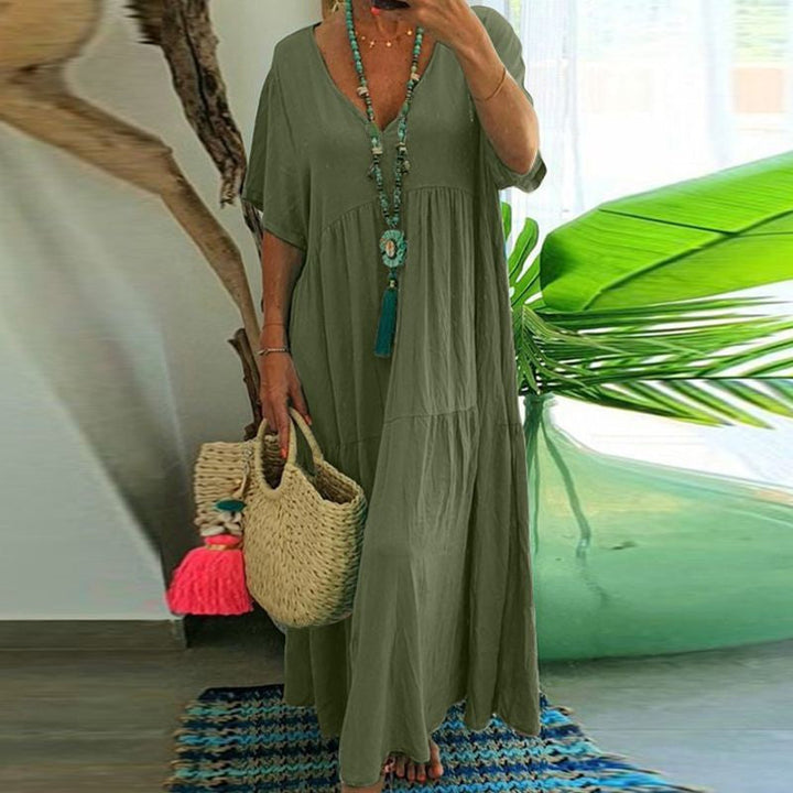 Kathleen– Relaxed V-Neck Maxi Dress