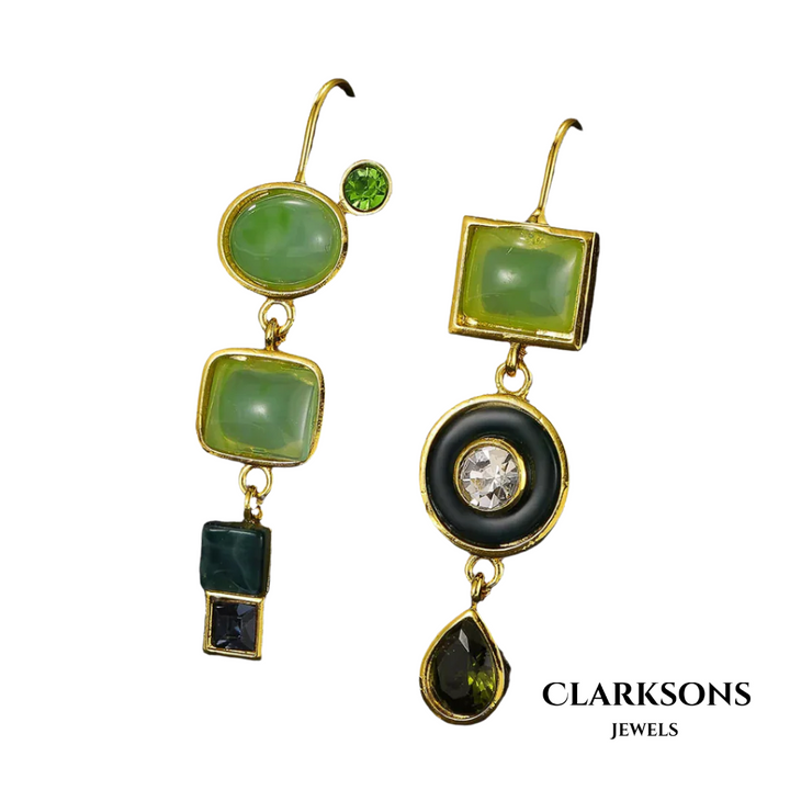 Cindy | Vintage Green Drop Earrings