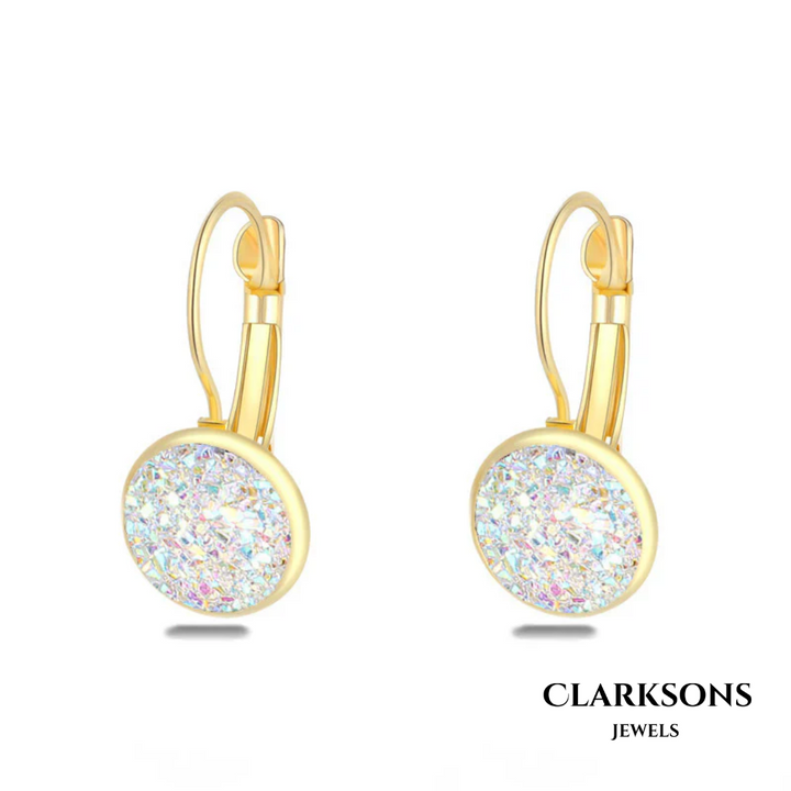 Eveline | Vintage Gold Earrings with Opal Stone