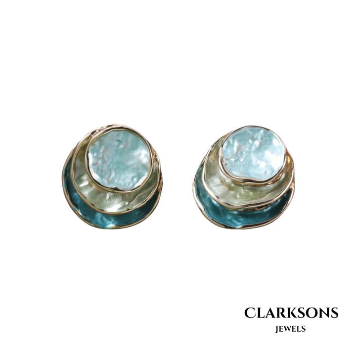 Charlotte | Hand-Painted Multi-Layered Round Earrings