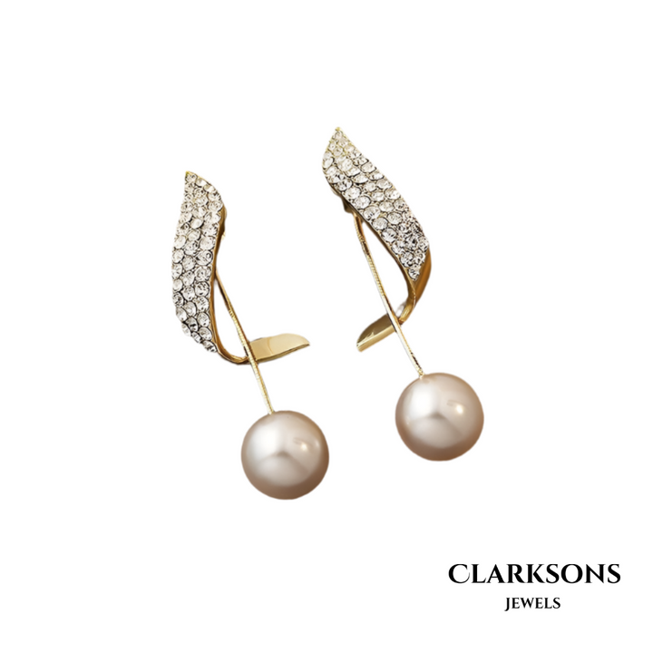 Kimberly | Vintage Gold Pearl Earrings