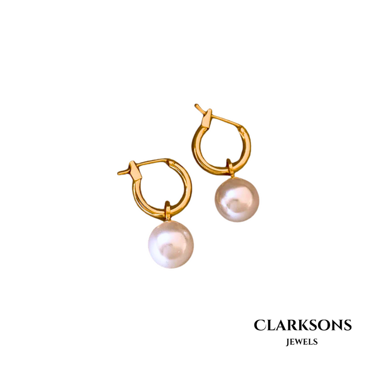 Tiesha | Elegant Gold Pearl Earrings