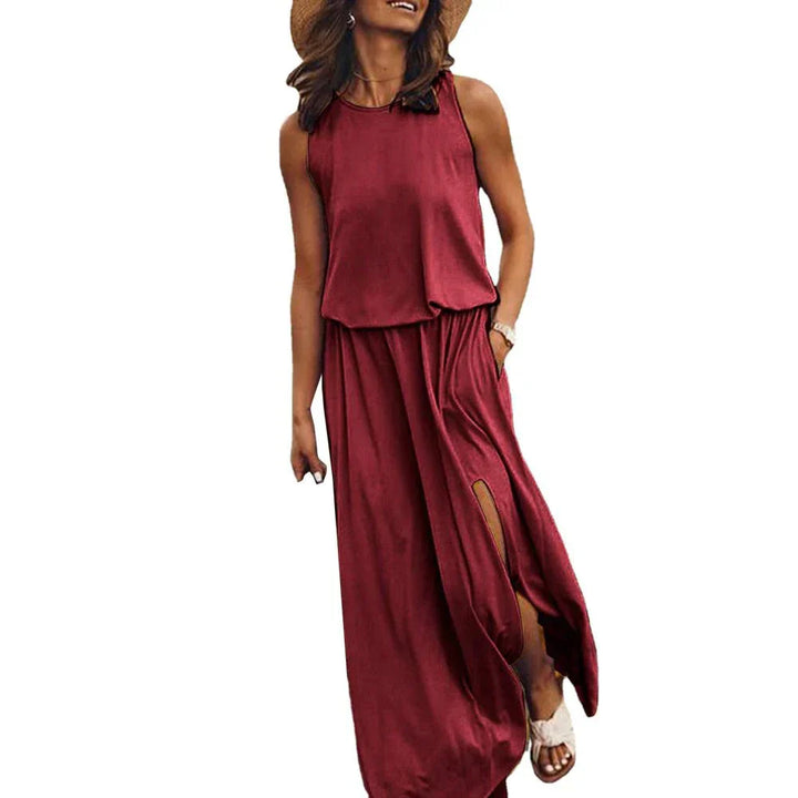 Lyric - Casual Sleeveless Slit Maxi Dress