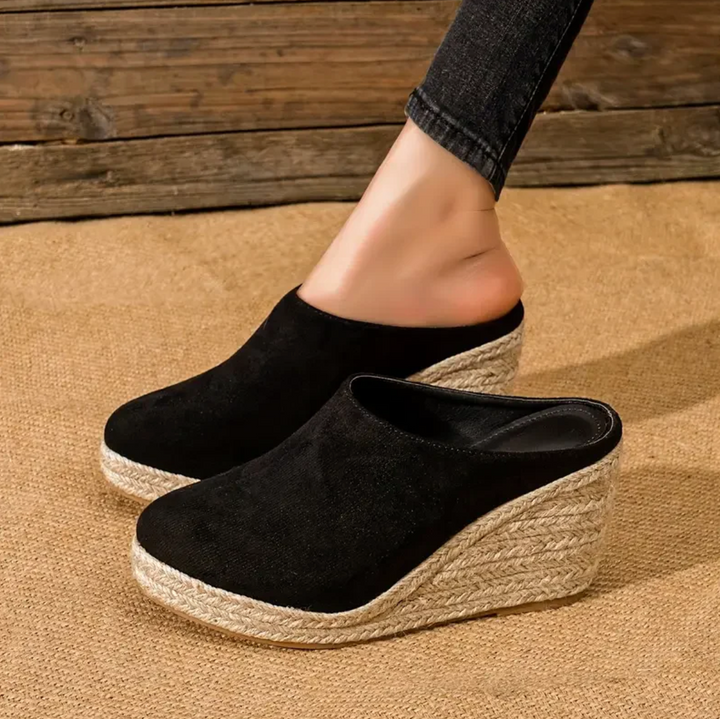 Espadrilla | Suede Wedge Mules