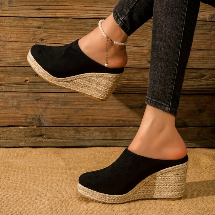 Espadrilla | Suede Wedge Mules