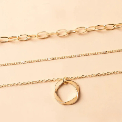 Nina - Vintage Gold Plated Chain & Pendant Necklace